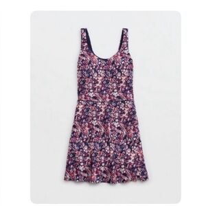 Aerie Offline Low Key Dress Floral with Slit